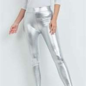 Silver Latex Leggings